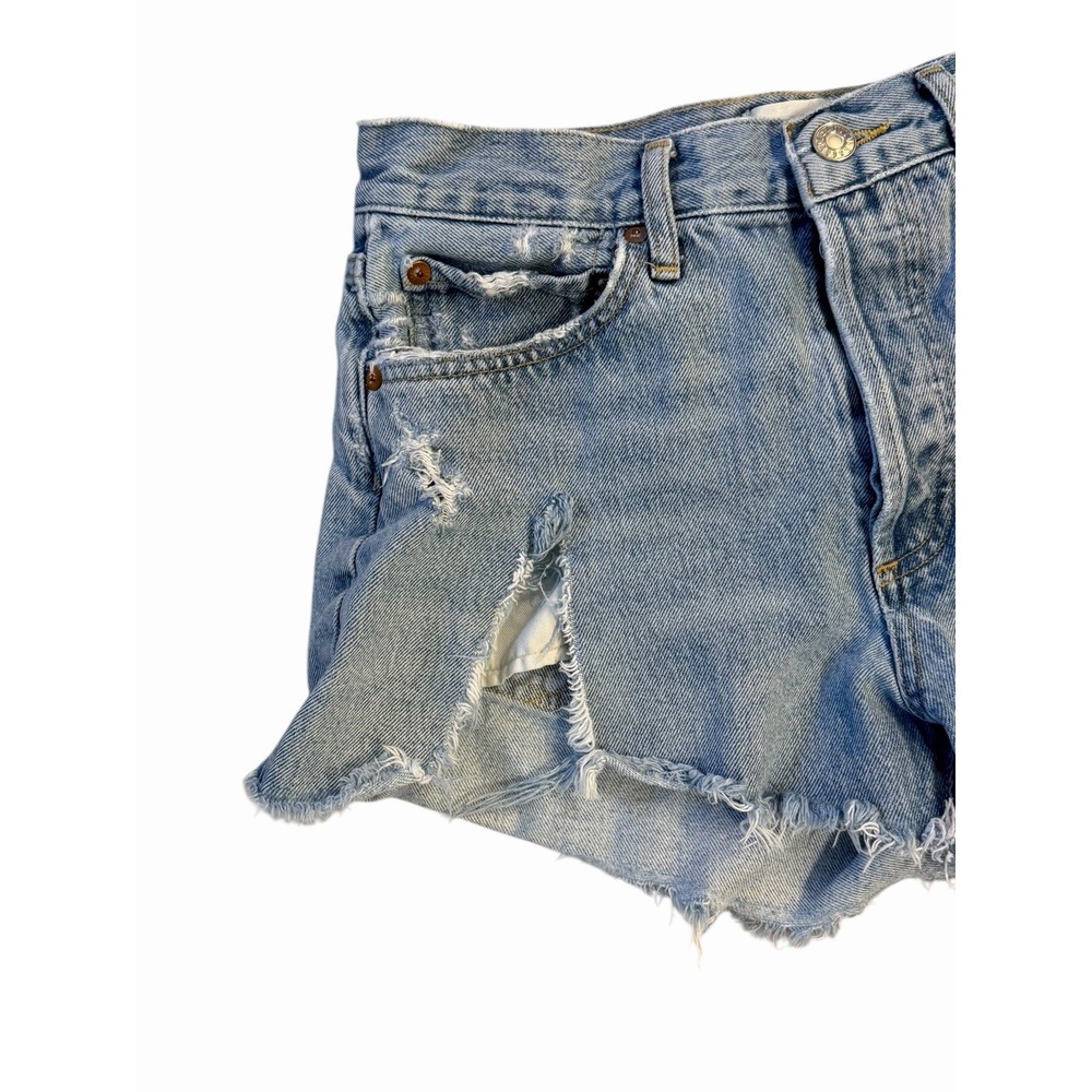 Agolde Denim Shorts Womens 26 Parker Vintage Cut Off Button Fly Distressed Boho - Picture 4 of 12